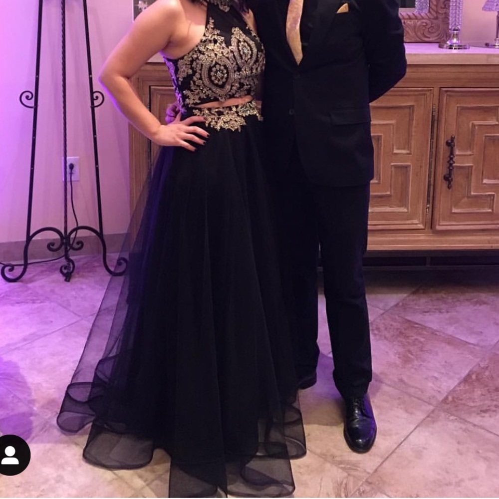 Black and gold gown